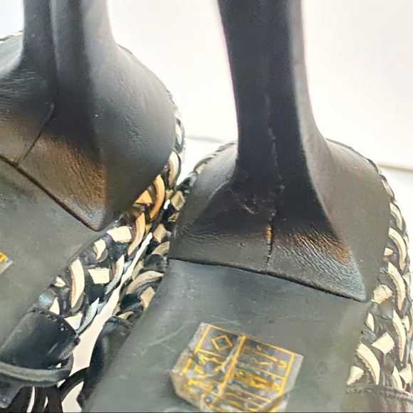 Jeffrey Campbell Roulette black white pointed toe lace up ankle open sides heels - Picture 11 of 11